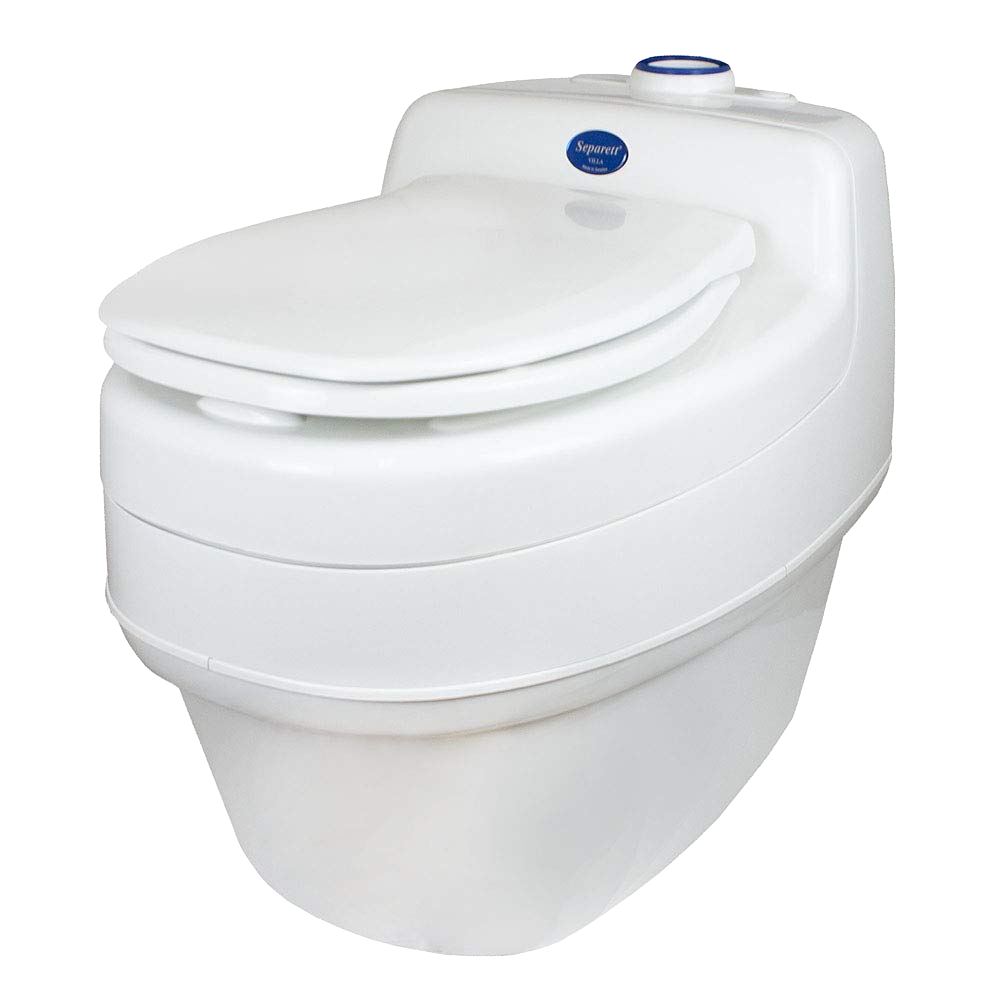 Picture of a Villa 9215 composting toilet as a skoolie bathroom option. 